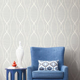 Ogee wallpaper living room GT21902 from the Geo collection by Seabrook Designs