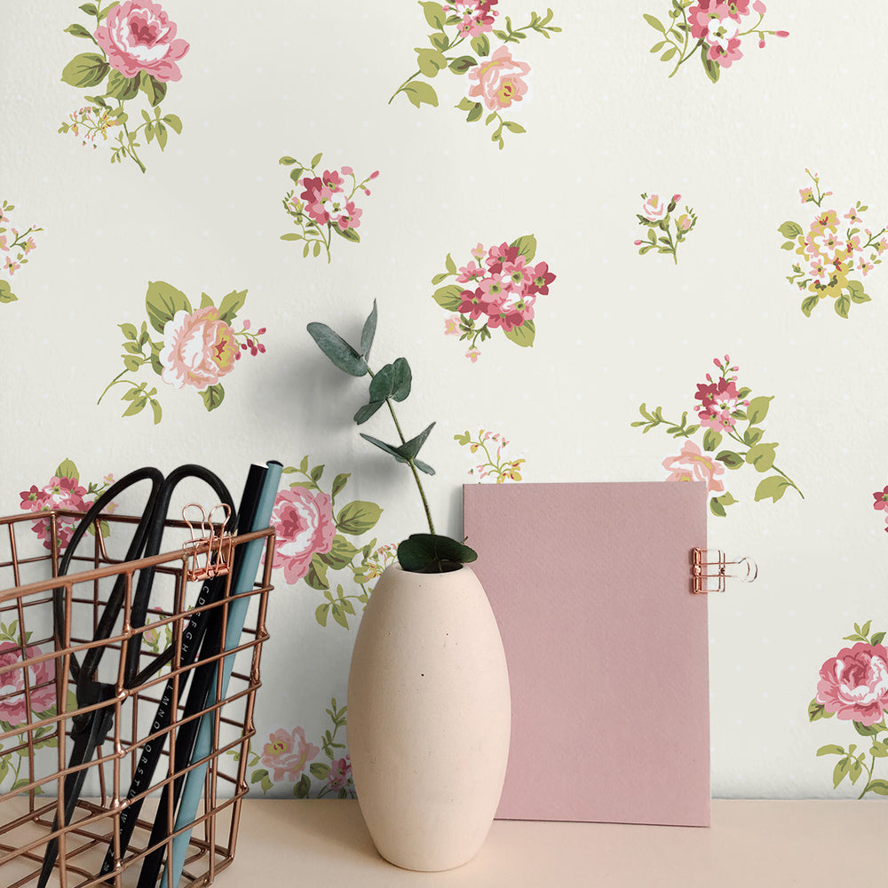 
                  
                    SD80808CH Dena tossed floral unpasted wallpaper desk
                  
                