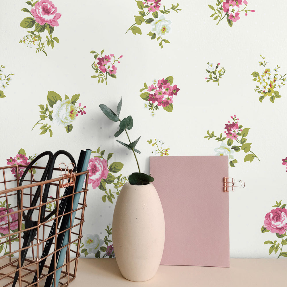 
                  
                    SD90808CH Dena tossed floral unpasted wallpaper desk
                  
                