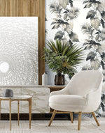 Leaf peel and stick wallpaper living room HG10000 from Harry & Grace