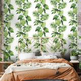 Leaf peel and stick wallpaper bedroom HG10004 from Harry & Grace