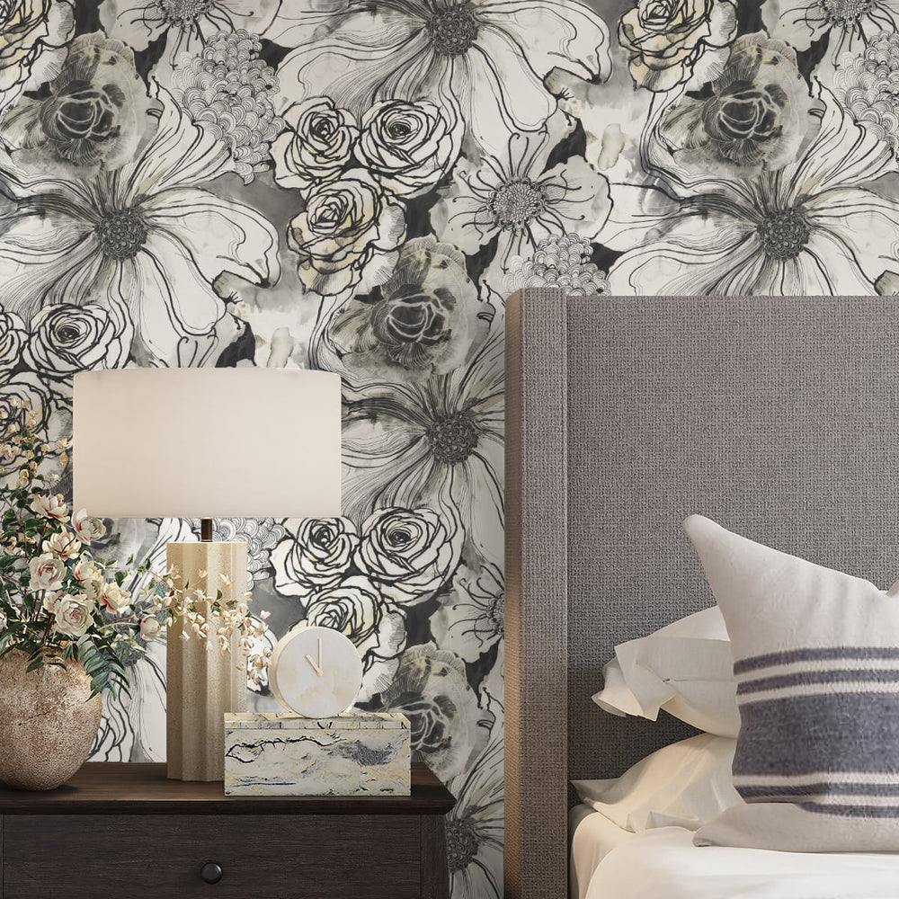 
                  
                    Abstract floral peel and stick wallpaper bedroom HG10100 from Harry & Grace
                  
                