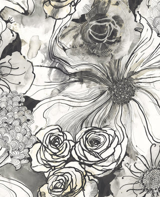 Abstract floral peel and stick wallpaper HG10100 from Harry & Grace