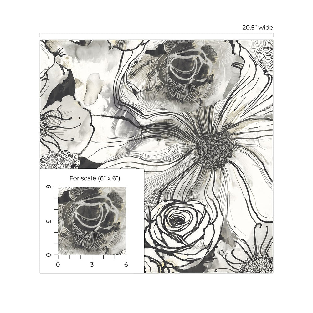 
                  
                    Abstract floral peel and stick wallpaper scale HG10100 from Harry & Grace
                  
                