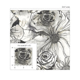 Abstract floral peel and stick wallpaper scale HG10100 from Harry & Grace