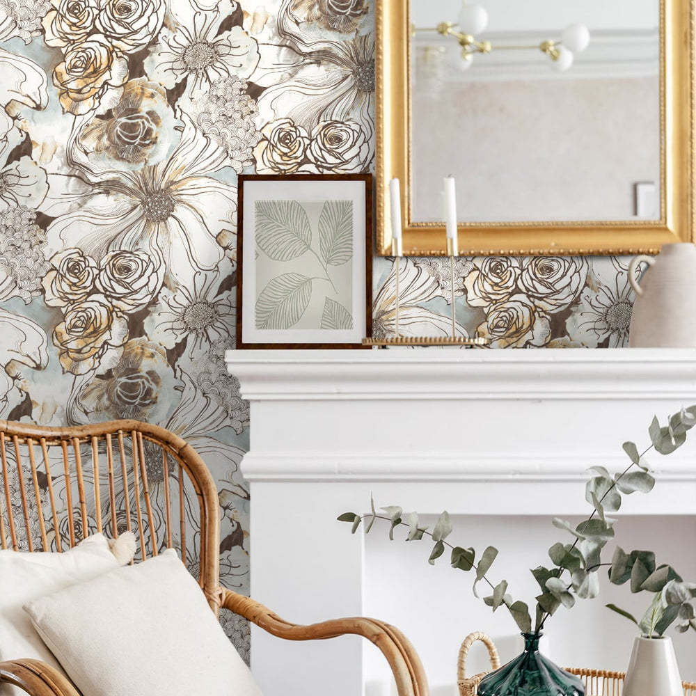 
                  
                    Abstract floral peel and stick wallpaper living room HG10106 from Harry & Grace
                  
                