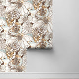 Abstract floral peel and stick wallpaper roll HG10106 from Harry & Grace