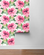 Floral peel and stick wallpaper roll HG10301 from Harry & Grace