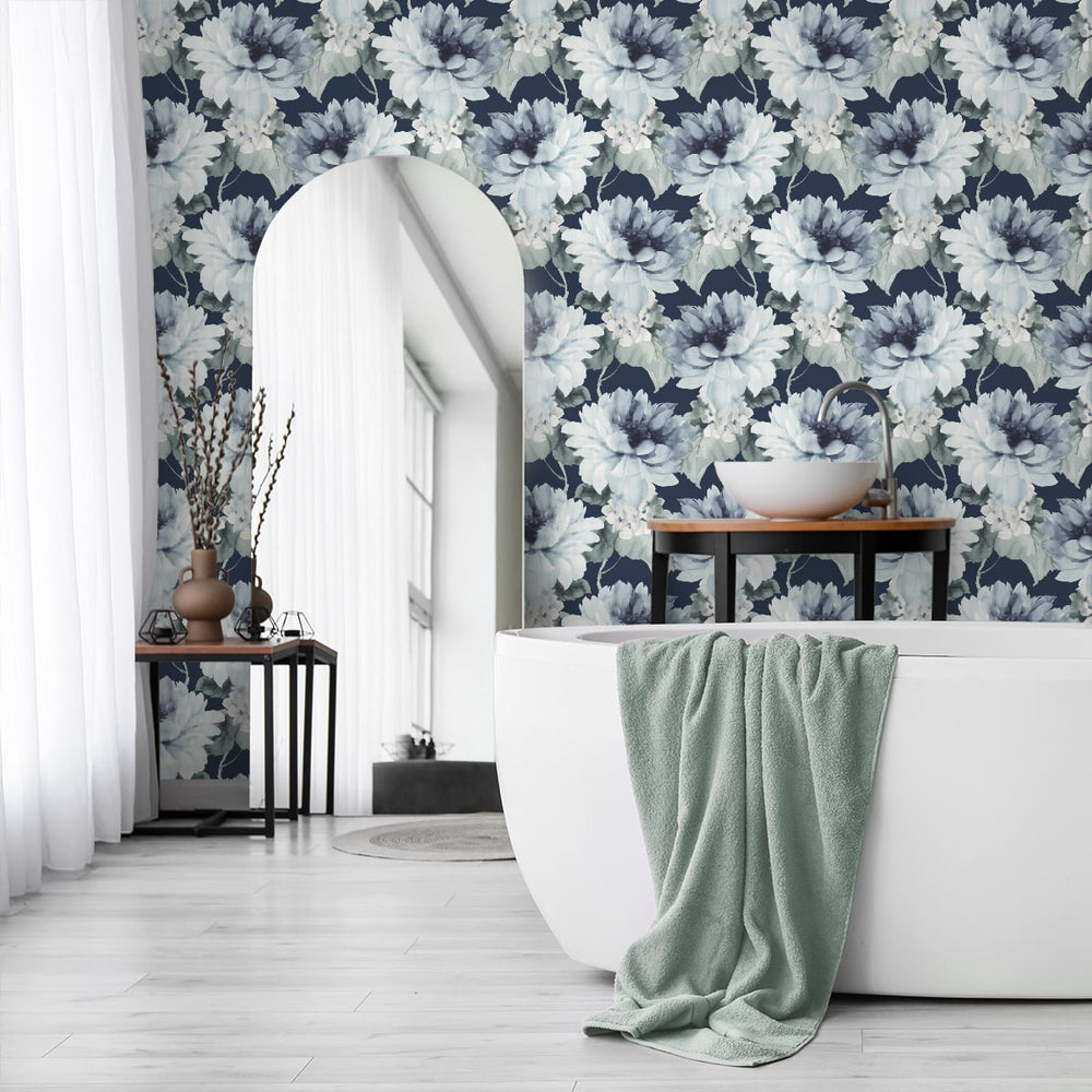 
                  
                    Floral peel and stick wallpaper bathroom HG10302 from Harry & Grace
                  
                