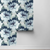 Floral peel and stick wallpaper roll HG10302 from Harry & Grace