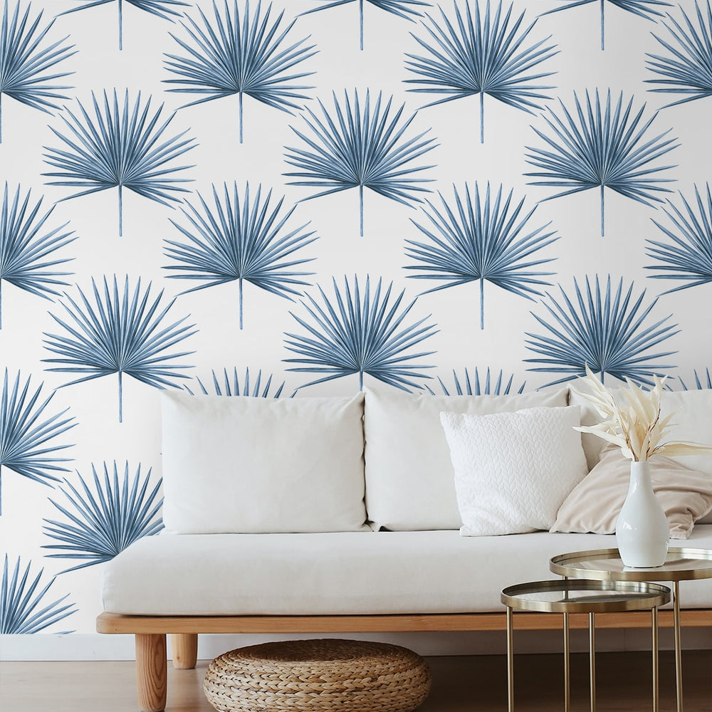
                  
                    HG10402 palm leaf peel and stick wallpaper living room from Harry & Grace
                  
                