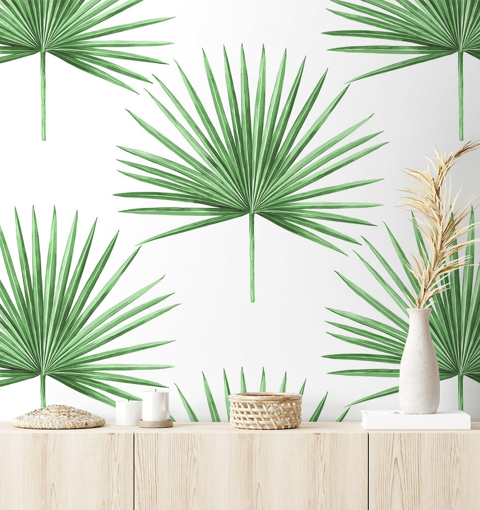 HG10414 palm leaf peel and stick wallpaper decor from Harry & Grace