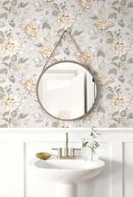 SD30304MI Glint floral trail wallpaper bathroom from Say Decor