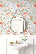 SD20504MI Lauren impressionist floral wallpaper bathroom from Say Decor