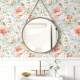 SD20504MI Lauren impressionist floral wallpaper bathroom from Say Decor