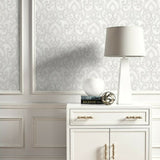 SD70700BWI Courville glitter damask wallpaper entryway