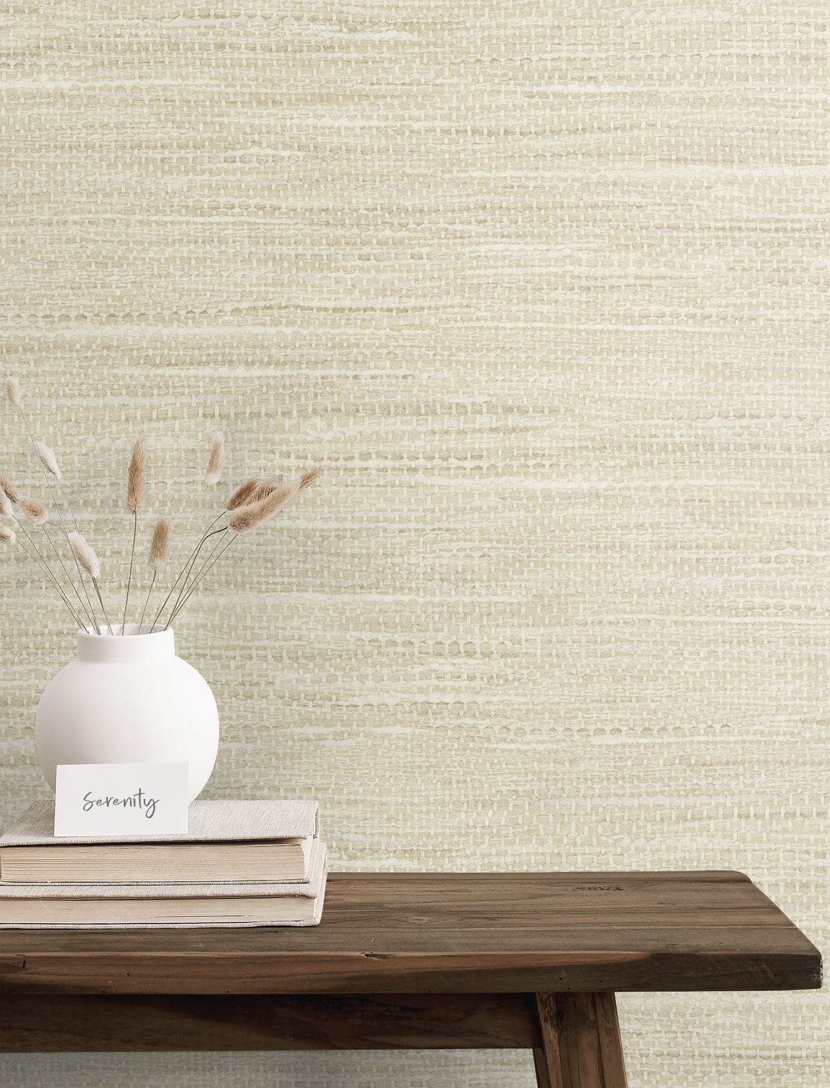 Faux grasscloth wallpaper decor JP10305 from the Japandi Style collection by Seabrook Designs