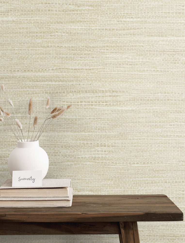 Faux grasscloth wallpaper decor JP10305 from the Japandi Style collection by Seabrook Designs