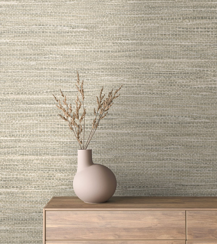 Faux grasscloth wallpaper decor JP10306 from the Japandi Style collection by Seabrook Designs