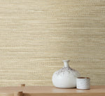 Faux grasscloth wallpaper decor JP10315 from the Japandi Style collection by Seabrook Designs