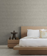 Striped wallpaper bedroom JP10607 from the Japandi Style collection by Seabrook Designs