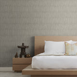 Striped wallpaper bedroom JP10607 from the Japandi Style collection by Seabrook Designs