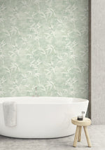 JP10904 wallpaper bathroom from the Japandi Style collection by Seabrook Designs