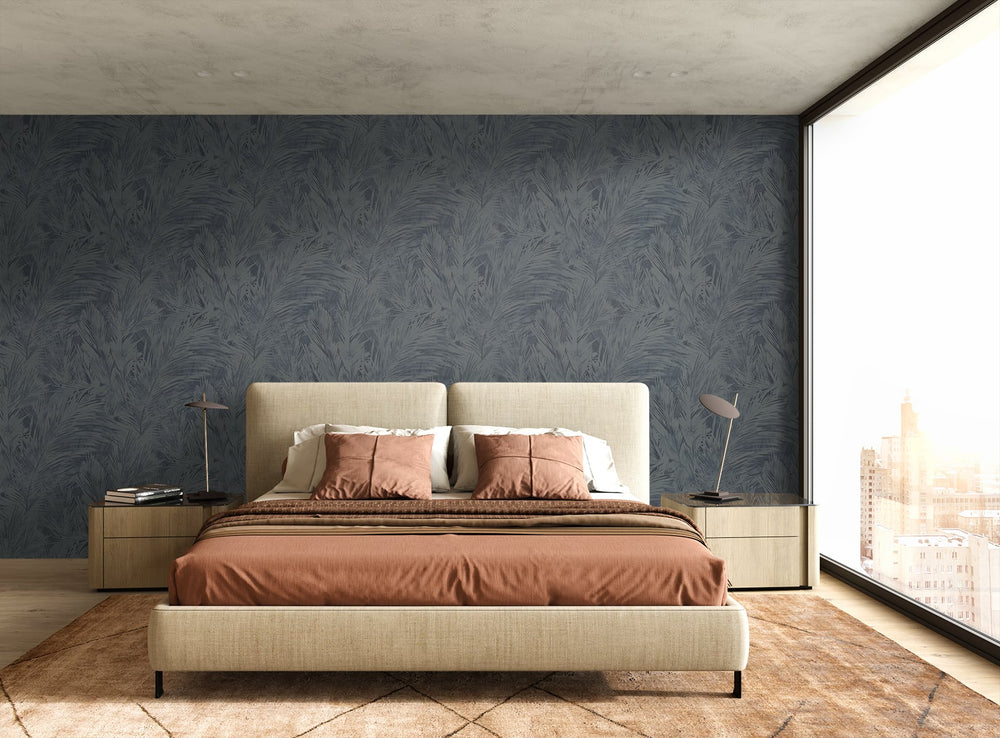 Leaf vinyl wallpaper bedroom JP11012 from the Japandi Style collection by Seabrook Designs
