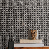 Faux wicker wallpaper decor JP11200 from the Japandi Style collection by Seabrook Designs