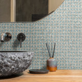Faux wicker wallpaper bathroom JP11202 from the Japandi Style collection by Seabrook Designs