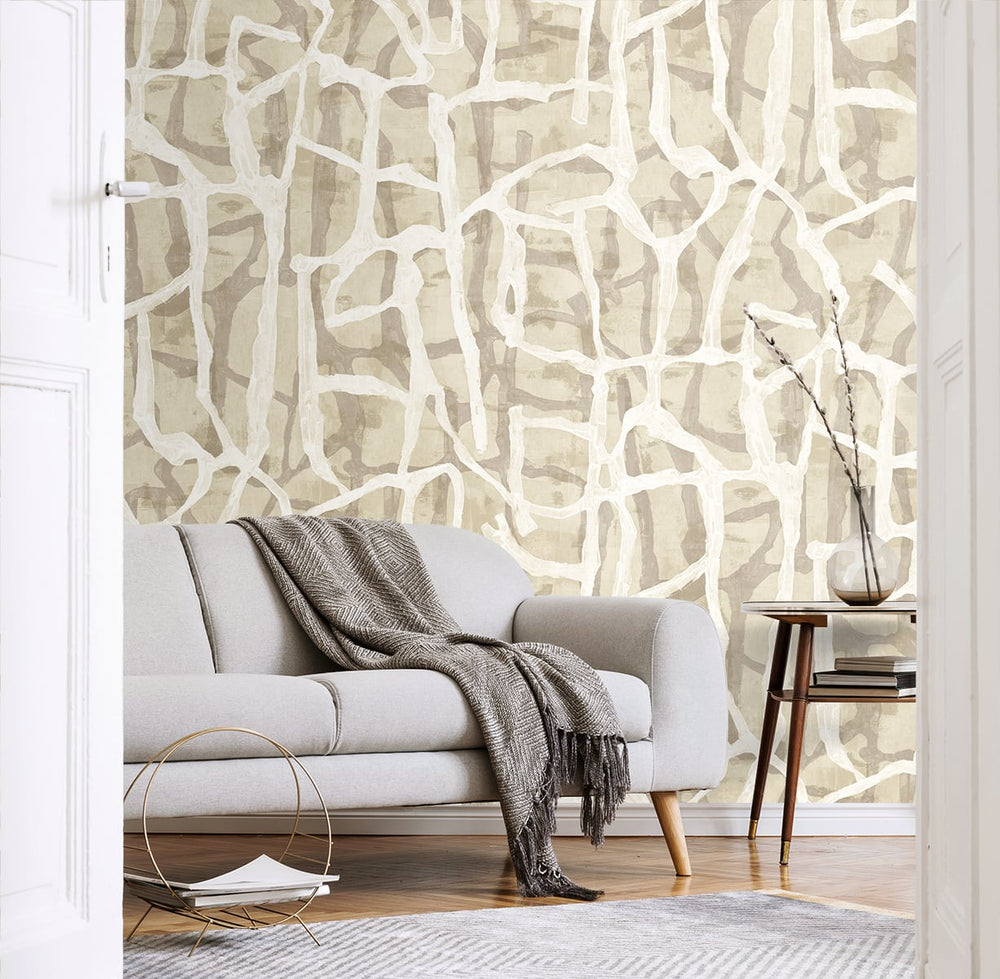 Abstract wall mural living room JP11505M from the Japandi Style collection by Seabrook Designs