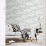 JP11702 botanical stringcloth wallpaper living room from the Japandi Style collection by Seabrook Designs