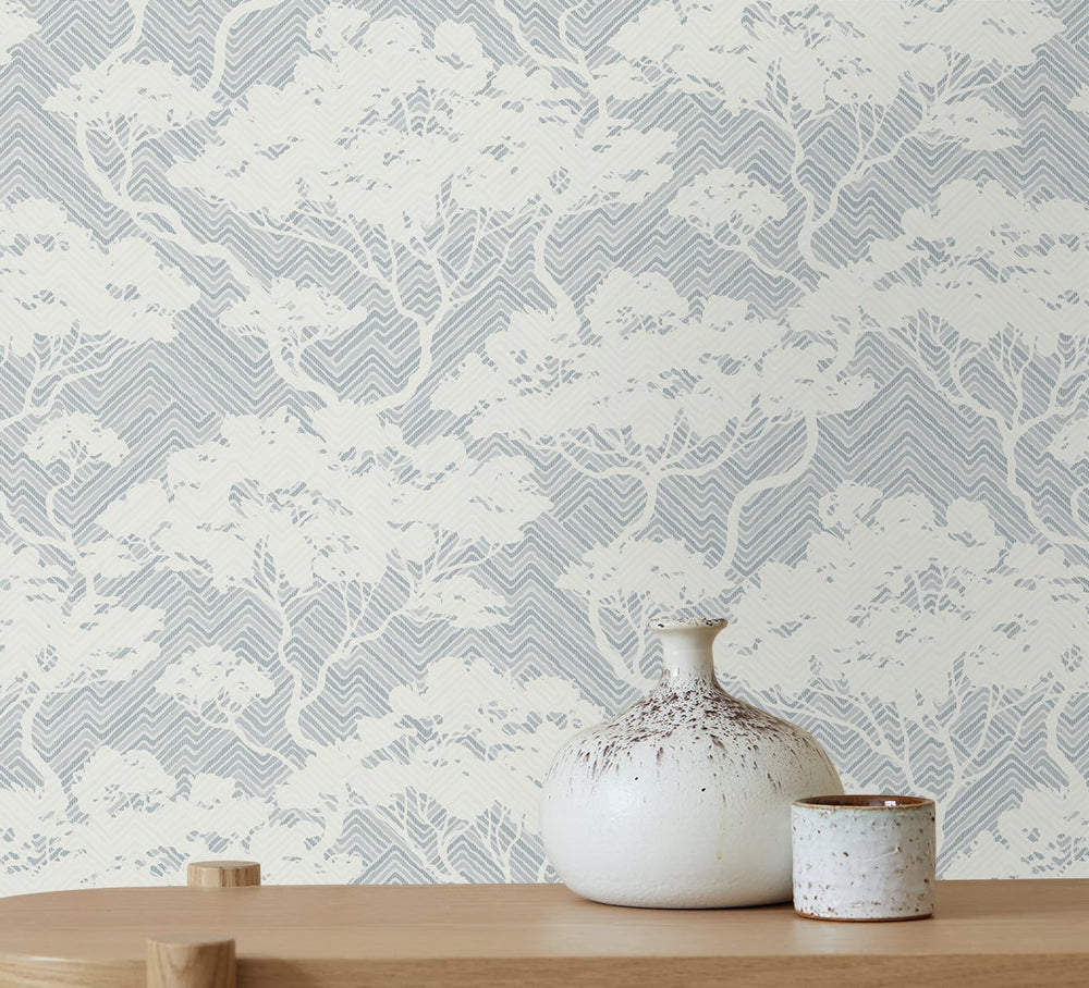 JP11702 botanical stringcloth wallpaper decor from the Japandi Style collection by Seabrook Designs