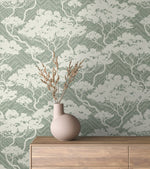 JP11704 botanical stringcloth wallpaper decor from the Japandi Style collection by Seabrook Designs