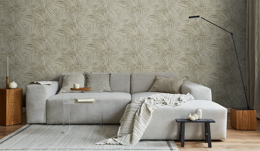 Grasscloth mural living room JP11805M from the Japandi Style collection by Seabrook Designs