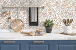 SD20603 Sutton Pomegranate botanical wallpaper kitchen from Say Decor