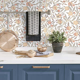 SD20603 Sutton Pomegranate botanical wallpaper kitchen from Say Decor