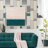 KTM1110 de stijl geometric wallpaper living room from the Mondrian collection by Seabrook Designs