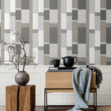 KTM1160 de stijl geometric wallpaper entryway from the Mondrian collection by Seabrook Designs