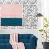 KTM1270 lozenge geometric wallpaper living room from the Mondrian collection by Seabrook Designs