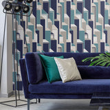 KTM1330 deco geometric wallpaper decor from the Mondrian collection by Seabrook Designs