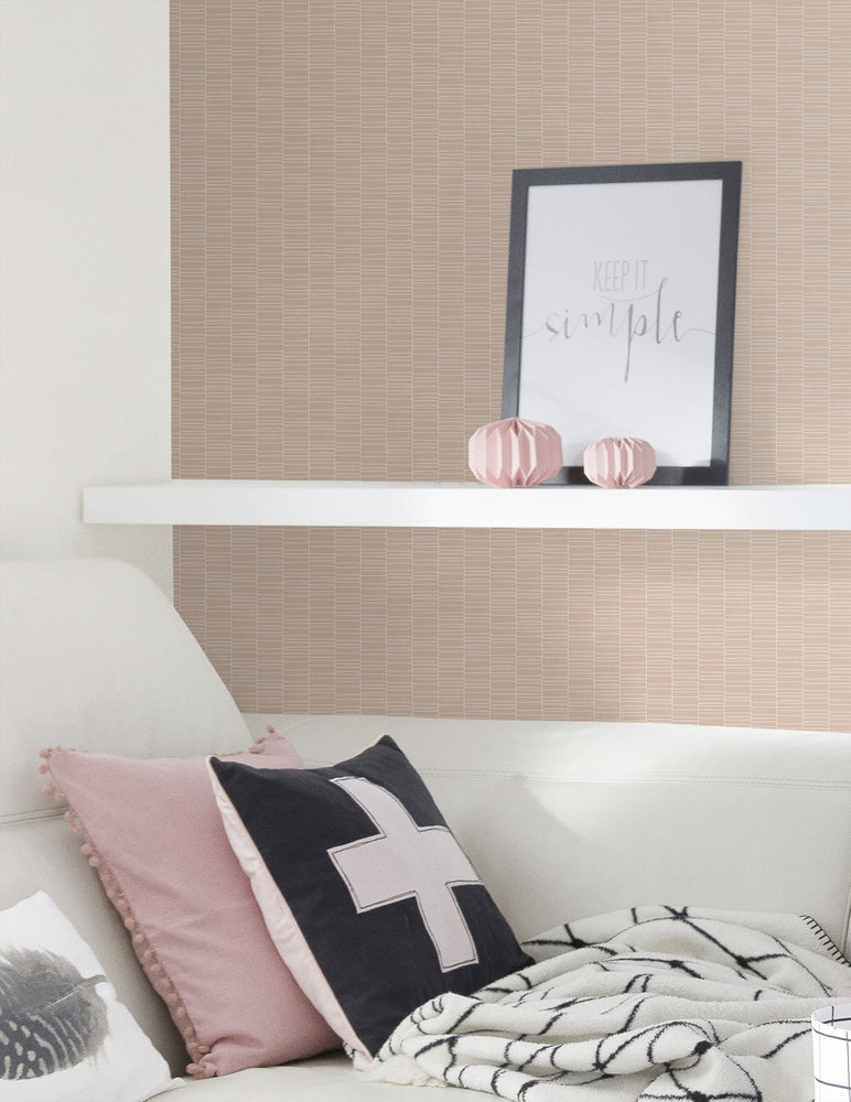 KTM1428 deco spliced stripe wallpaper bedroom from the Mondrian collection by Seabrook Designs