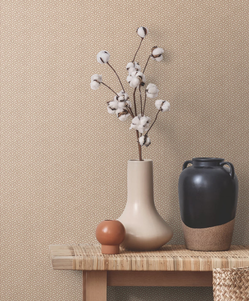 KTM1523 spiro geometric wallpaper decor from the Mondrian collection by Seabrook Designs
