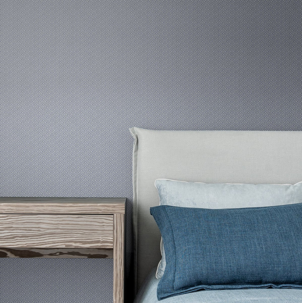KTM1525 spiro geometric wallpaper bedroom from the Mondrian collection by Seabrook Designs