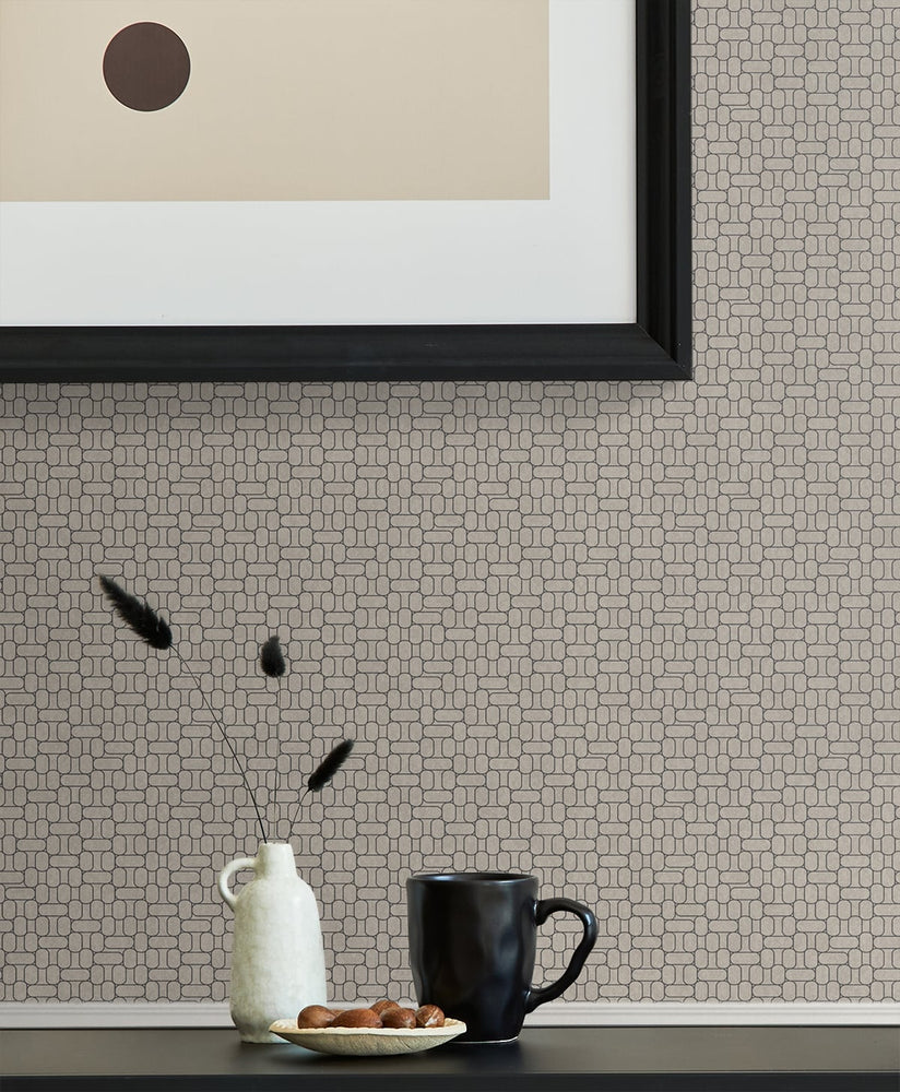 KTM1624 capsule geometric wallpaper kitchen from the Mondrian collection by Seabrook Designs