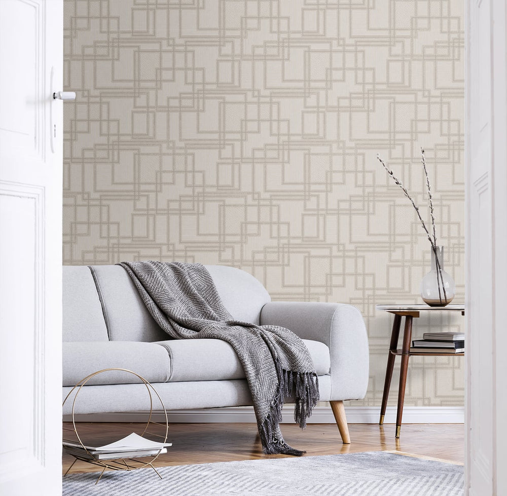 KTM1714 bauhaus cityscape wallpaper living room from the Mondrian collection by Seabrook Designs