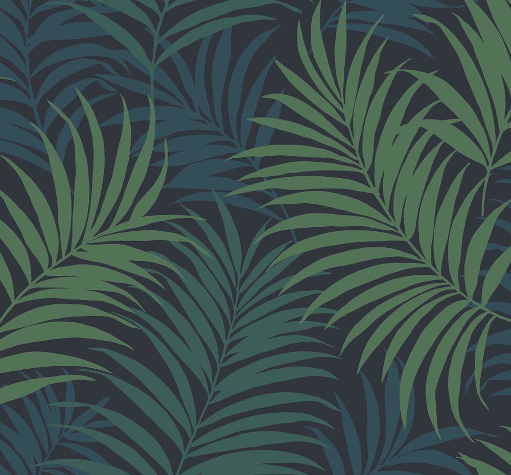 LN10112 via palma tropical palm leaf wallpaper from the Luxe Retreat collection by Lillian August