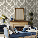 Luxe Retreat Antigua Damask Faux Wallpaper