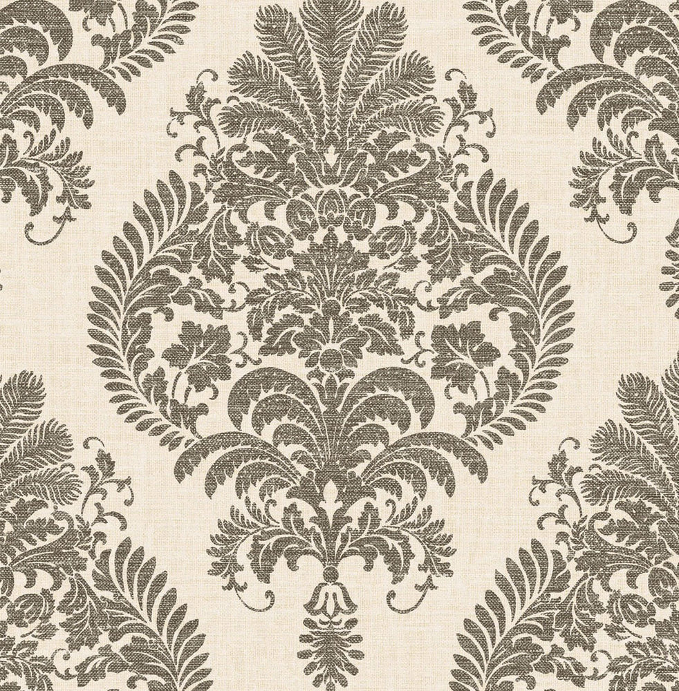 Luxe Retreat Antigua Damask Faux Wallpaper