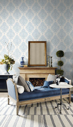 Luxe Retreat Antigua Damask Faux Wallpaper